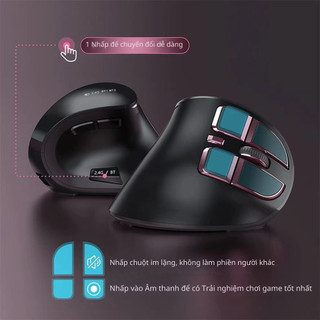 Chuột Không Dây Gaming/ Văn Phòng HighTech E3, Chuột Chống Mỏi LED Rgb USB 2.4GHz, Bluetooth