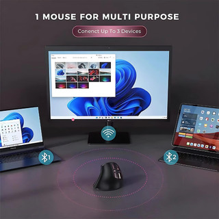 Chuột Không Dây Gaming/ Văn Phòng HighTech E3, Chuột Chống Mỏi LED Rgb USB 2.4GHz, Bluetooth