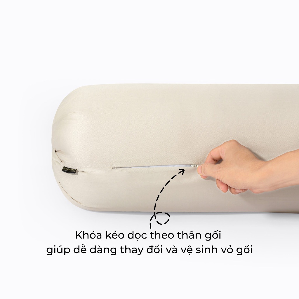 Ảnh Vỏ Gối Ôm Gòn Bedding Cotton 100% Hàn Quốc Màu Trơn 35x100 cm 37x105 cm 4