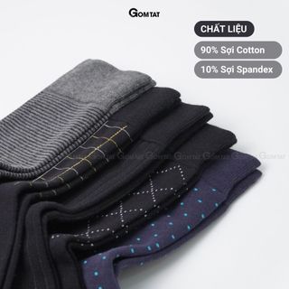 Hộp 5 đôi tất nam cao cổ đi giày tây GOMTAT mẫu MIX01, chất cotton cao cấp, hút ẩm - LUX-MIX01-CB5