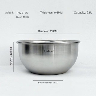 Bộ rổ chậu Chockmen [251] inox cao cấp, đa năng 20/22/24/28cm, Dày đẹp, không gỉ