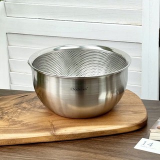 Bộ rổ chậu Chockmen [251] inox cao cấp, đa năng 20/22/24/28cm, Dày đẹp, không gỉ
