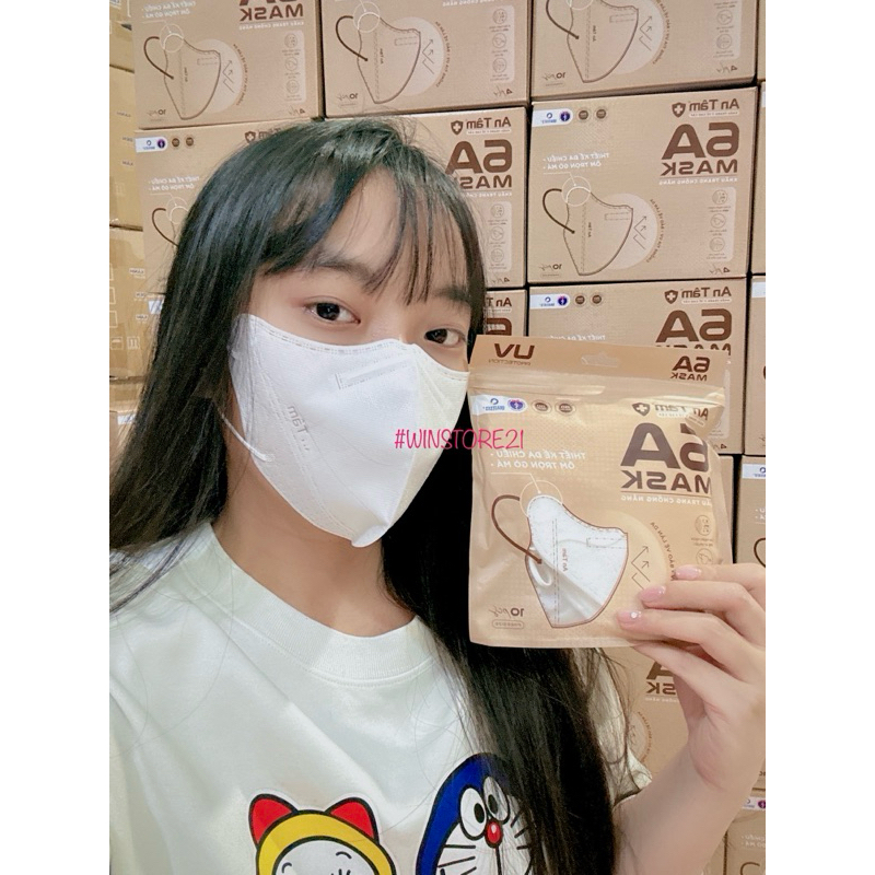 6A MASK- Thùng 500 cái Khẩu trang y tế kháng khuẩn chính hãng An Tâm chống nắng toàn diện bảo vệ