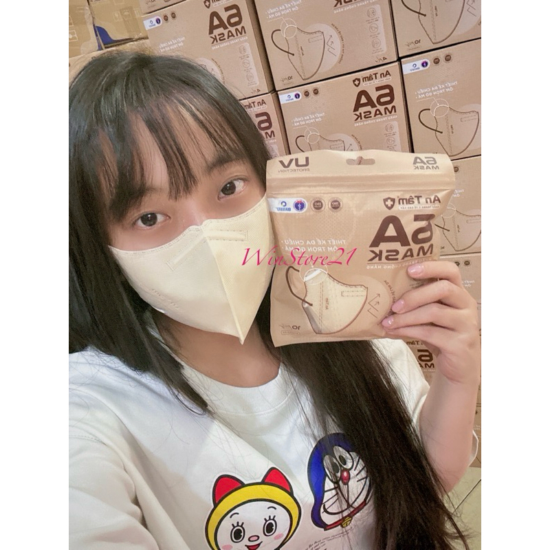 6A MASK- Thùng 500 cái Khẩu trang y tế kháng khuẩn chính hãng An Tâm chống nắng toàn diện bảo vệ