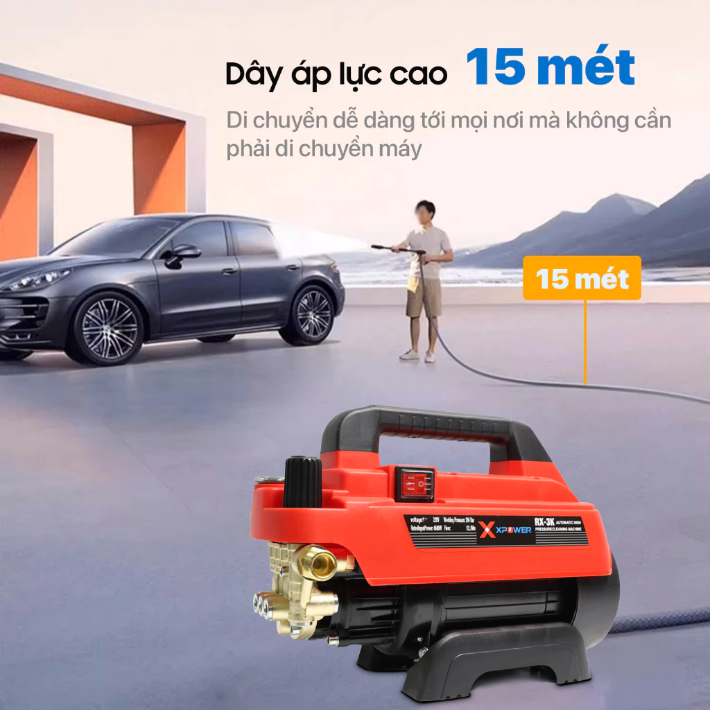 Máy xịt rửa xe XPOWER RX-3K 4500W có chỉnh áp