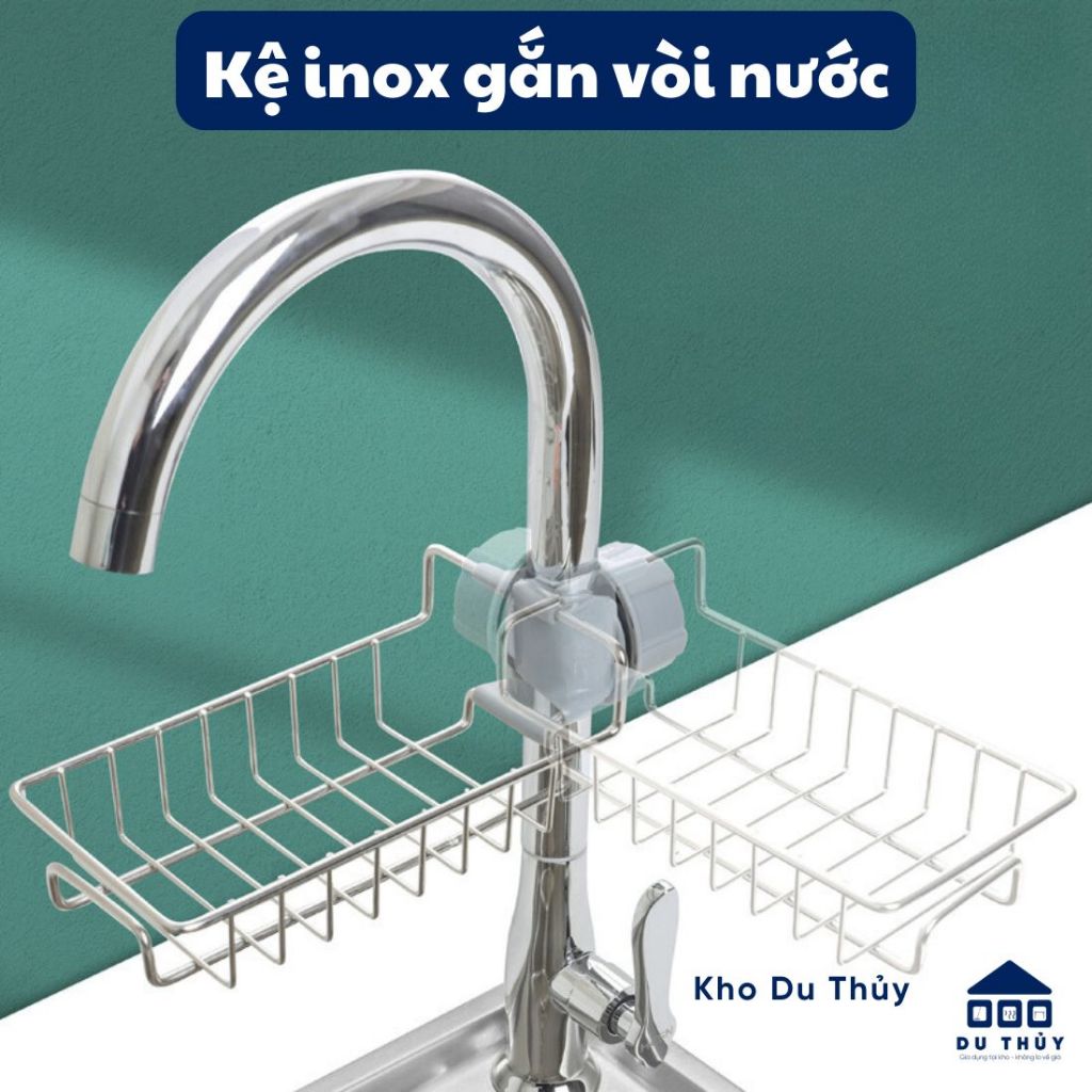 Kệ inox đựng đồ rửa chén gắn vòi nước ở bồn rửa chén, kệ inox đa năng ...