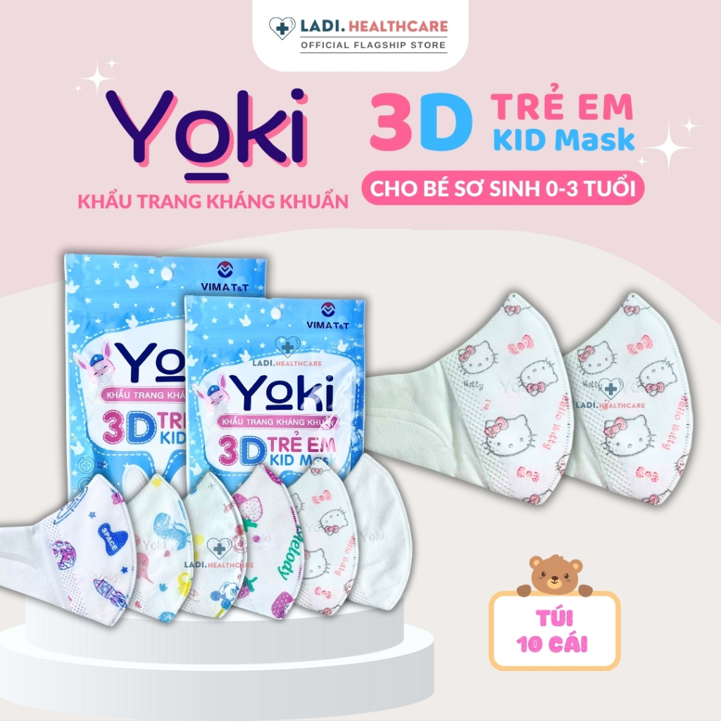 [SET 50 CÁI] Khẩu Trang Em Bé 3D Yoki Sơ Sinh Dành Cho Bé Từ 0 đến 3 tuổi