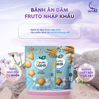 Bánh Quy Ăn Dặm Fruto Nga NutriAZ  Cho Bé Từ 6 Tháng Tuổi Bổ Sung Canxi Và Vitamin, 120g
