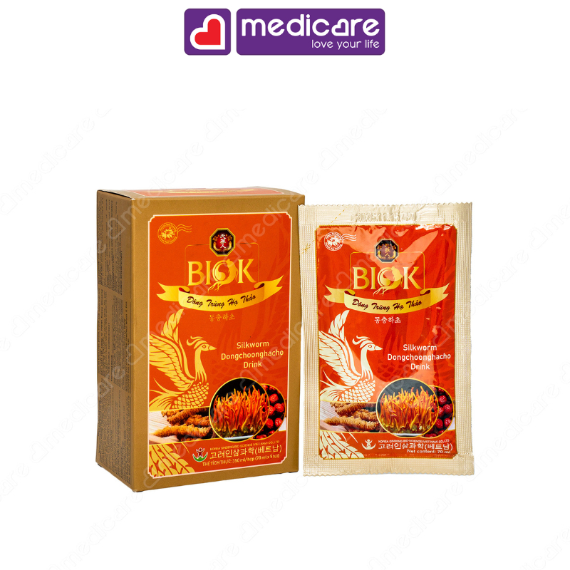 Nước Uống Bổ Dưỡng BIOK Đông Trùng Hạ Thảo Sức Khỏe hộp 5 gói 70ml