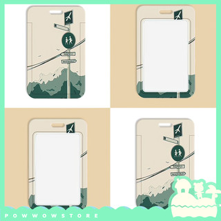 [Sẵn VN] Bao Đựng Thẻ Nhân Viên Dọc Nhựa ABS Phong Cách Hoạ Tiết Ngoại Cảnh Đường Núi Abstract Thú Vị