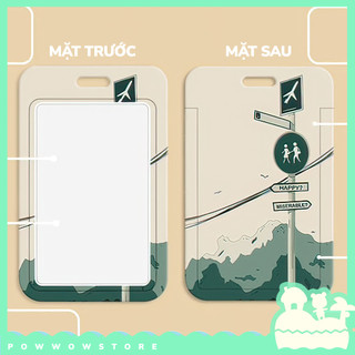 [Sẵn VN] Bao Đựng Thẻ Nhân Viên Dọc Nhựa ABS Phong Cách Hoạ Tiết Ngoại Cảnh Đường Núi Abstract Thú Vị