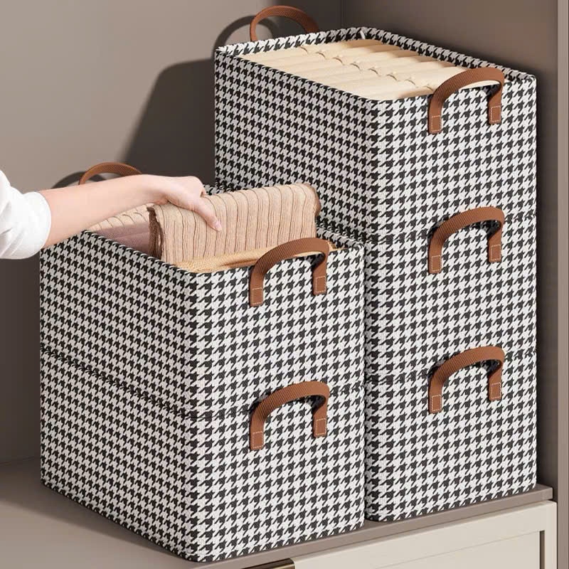 HỘP KHUNG THÉP KẺ,  Túi Khung Thép Họa Tiết Caro Tiện Lợi, Chắc Chắn, Có Thể Gấp Gọn - MÃ: HOPDUNGQUANAO35
