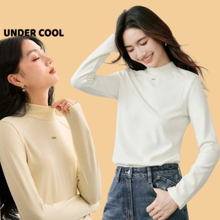 Áo giữ nhiệt nữ lót lông cổ cao UNDERCOOL form rộng basic chất thun cotton dày ấm nữ tay dài cổ lọ dáng ôm dài ADT28