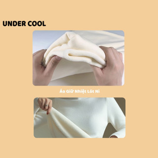 Áo giữ nhiệt nữ lót lông cổ cao UNDERCOOL form rộng basic chất thun cotton dày ấm nữ tay dài cổ lọ dáng ôm dài ADT28