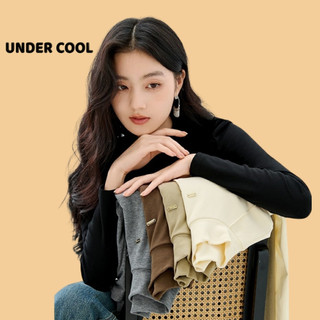 Áo giữ nhiệt nữ lót lông cổ cao UNDERCOOL form rộng basic chất thun cotton dày ấm nữ tay dài cổ lọ dáng ôm dài ADT28