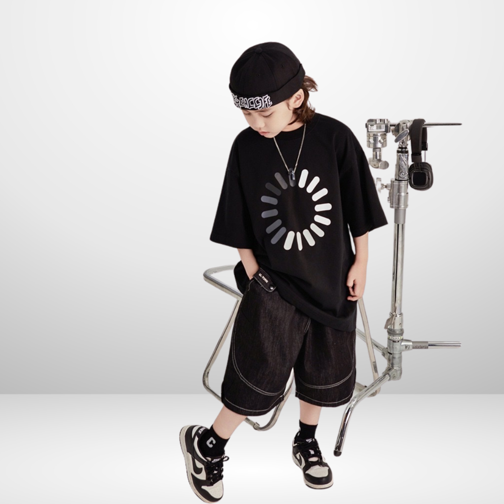 Áo Thun Ngắn Tay Mùa Hè Cho Bé Trai, Bé Gái In Hình Năng Động, Cổ Tròn B507 | JJ Kids Fashion