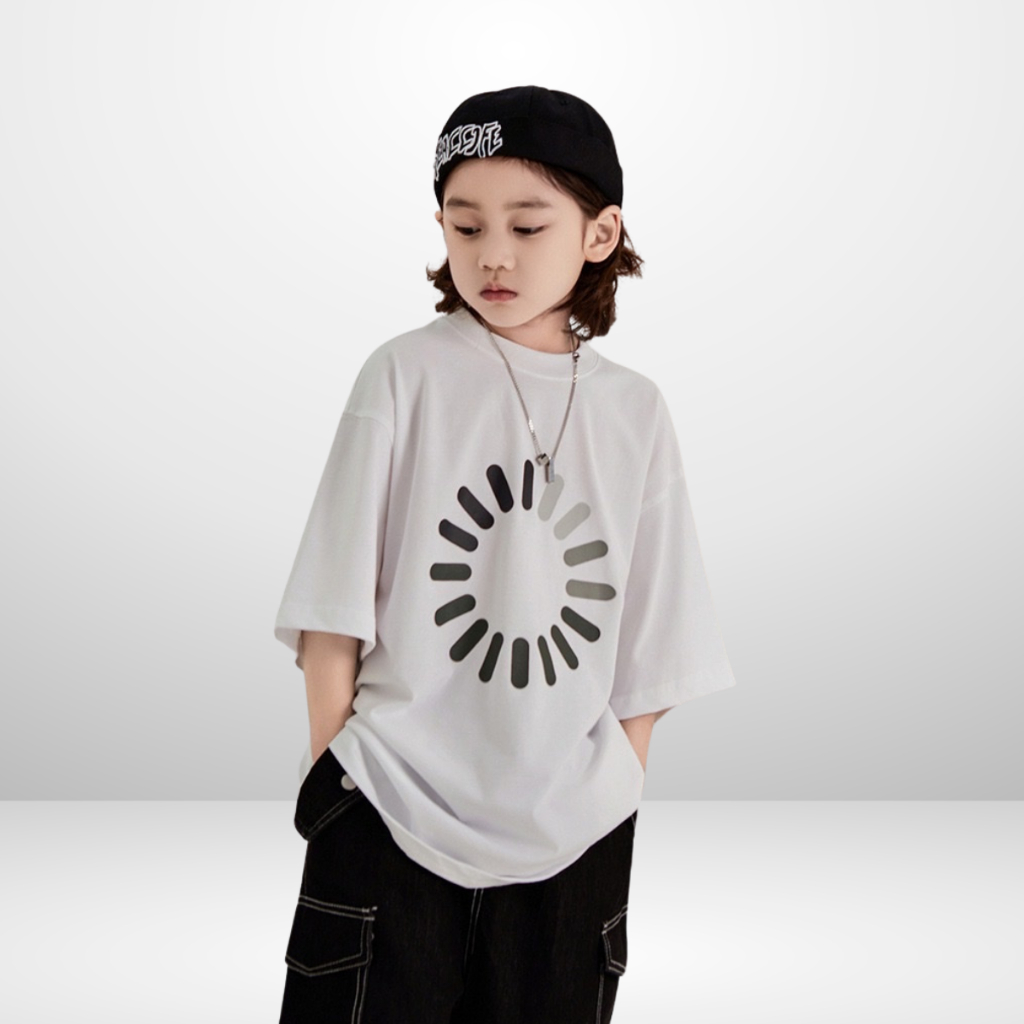 Áo Thun Ngắn Tay Mùa Hè Cho Bé Trai, Bé Gái In Hình Năng Động, Cổ Tròn B507 | JJ Kids Fashion