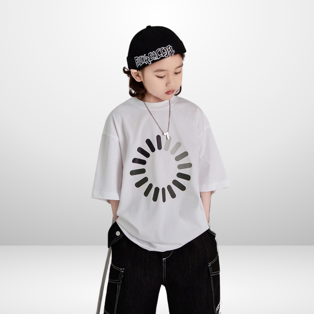 Áo Thun Ngắn Tay Mùa Hè Cho Bé Trai, Bé Gái In Hình Năng Động, Cổ Tròn B507 | JJ Kids Fashion