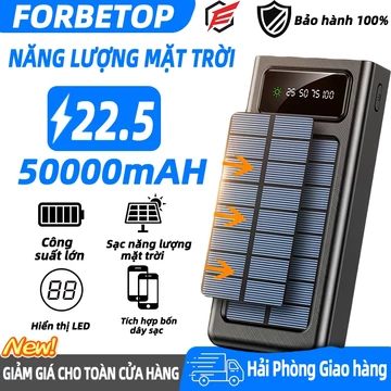 Pin dự phòng năng lượng mặt trời 50000mAh tích hợp bên ngoài với đầu ra kép 4 dây USB ngân hàng điện ngoài trời
