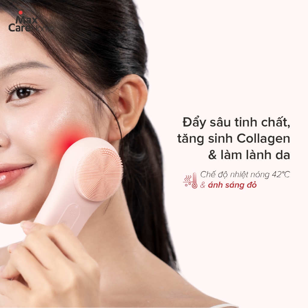 Ảnh Máy Rửa Mặt Tích Hợp ĐẨY TINH CHẤT Multi-Task Maxcare ULTRA V1 Công Nghệ Ánh Sáng Đỏ/Xanh & Máy Rửa Mặt App Max999Pro 4