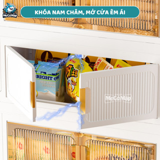 Tủ Nhựa Cho Bé Có Bánh Xe Di Chuyển, Tủ Nhựa Gấp Gọn Thiết Kế Tính Từ Hai Cửa Chất Liệu PP Cao Cấp, An Toàn SK009