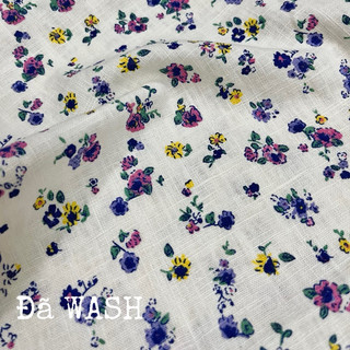 Vải Linen Bố Bột In Hoa Nhí Dày Dặn Mềm Rũ Chưa Wash Khổ 1m45 Đã Wash Khổ 1m40