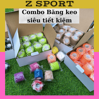 Hộp 24 cuộn băng keo thể thao 5cm x4.5m đá bóng cuốn cổ chân cổ tay cao su non vải tránh chấn thương