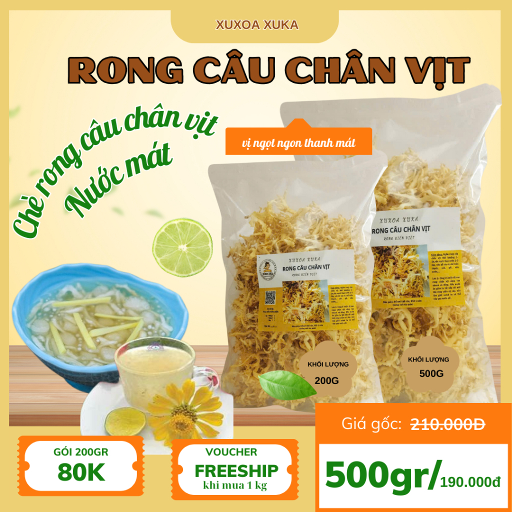 200gr Rong Chân Vịt Rau Câu Chân Vịt Khô Đặc Sản Lý Sơn Nấu Chè Rau Câu ...