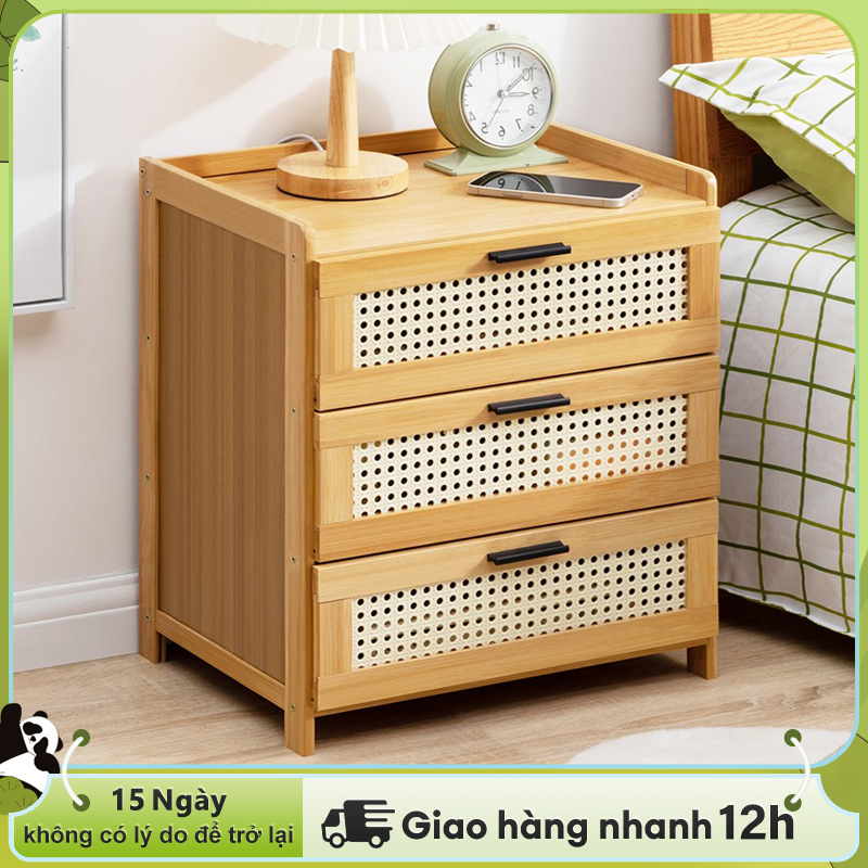 Woodland Tủ đầu giường bằng tre Tủ nhỏ đơn giản Tủ lưu trữ sang trọng ...