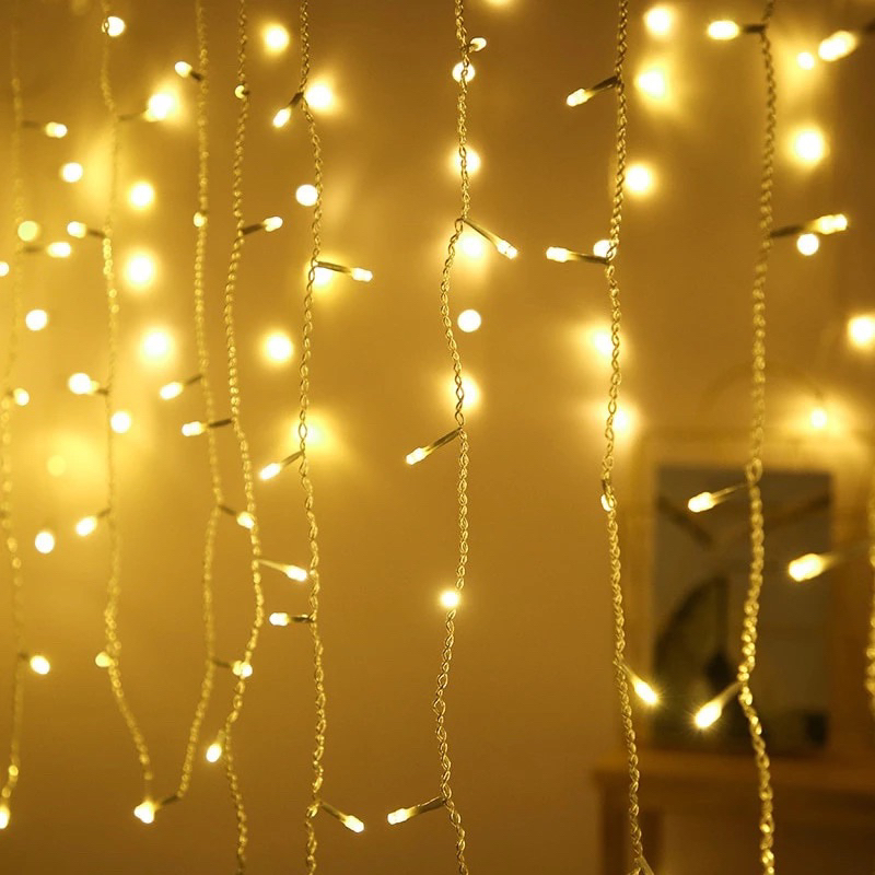 Đèn led thả mành 6m 8m 12m 16m đèn nháy rèm trang trí trong nhà,ngoài ...