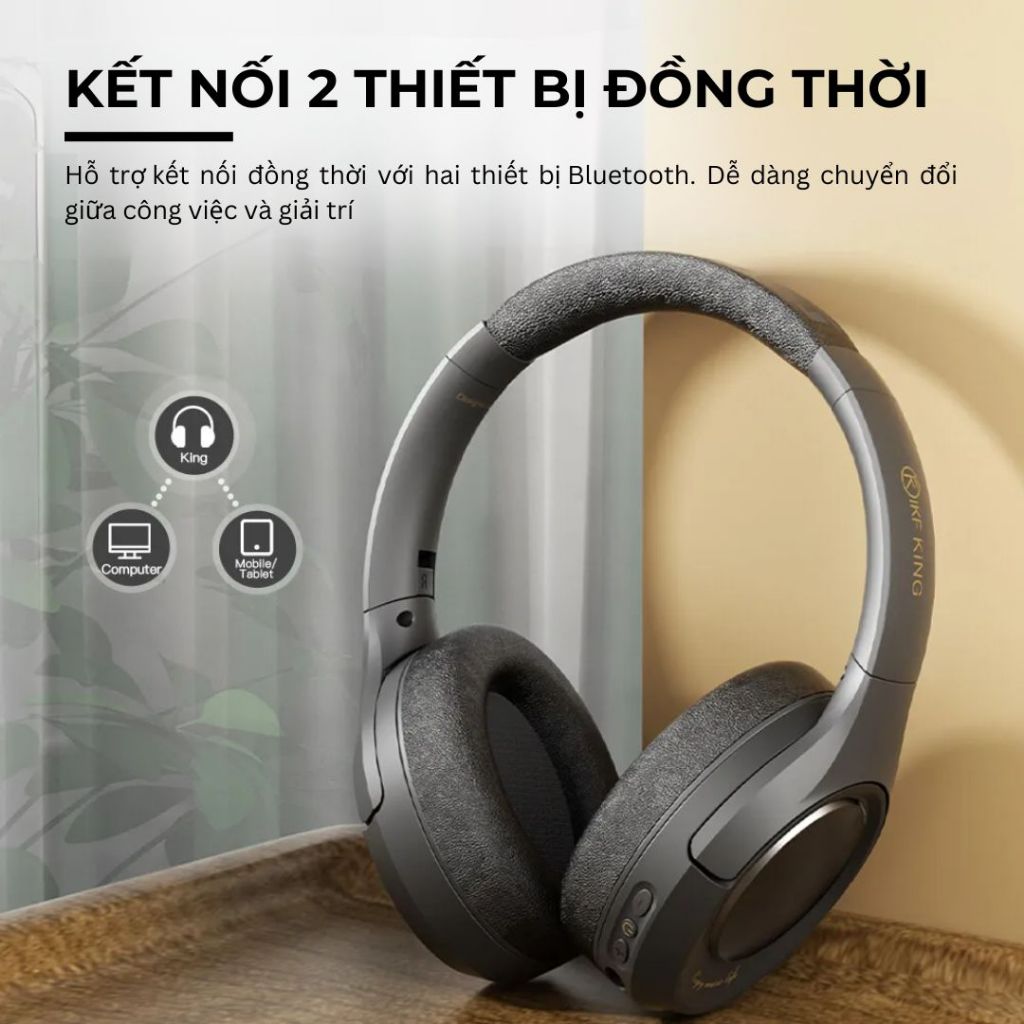 Tai nghe Bluetooth iKF King, Âm thanh HiFi, Chống ồn chủ động đỉnh cao, Bass mạnh- Bảo hành 12 tháng | BigBuy360 - bigbuy360.vn