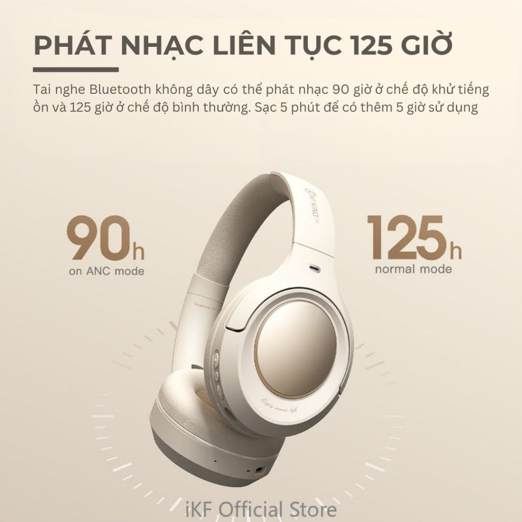 Tai nghe Bluetooth iKF King, Âm thanh HiFi, Chống ồn chủ động đỉnh cao, Bass mạnh- Bảo hành 12 tháng | BigBuy360 - bigbuy360.vn