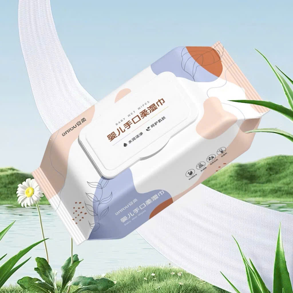 Bịch 60 Tờ Khăn Giấy Ướt 3 Lớp Không Cồn An Toàn Cho Da,  KHĂN ƯỚT LAU MẶT CHO MẸ & BÉ - MÃ: KHANGIAYUOT587