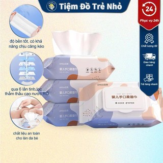 Bịch 60 Tờ Khăn Giấy Ướt 3 Lớp Không Cồn An Toàn Cho Da- KHĂN ƯỚT LAU MẶT CHO MẸ & BÉ - MÃ: KHANGIAYUOTCHOBE24