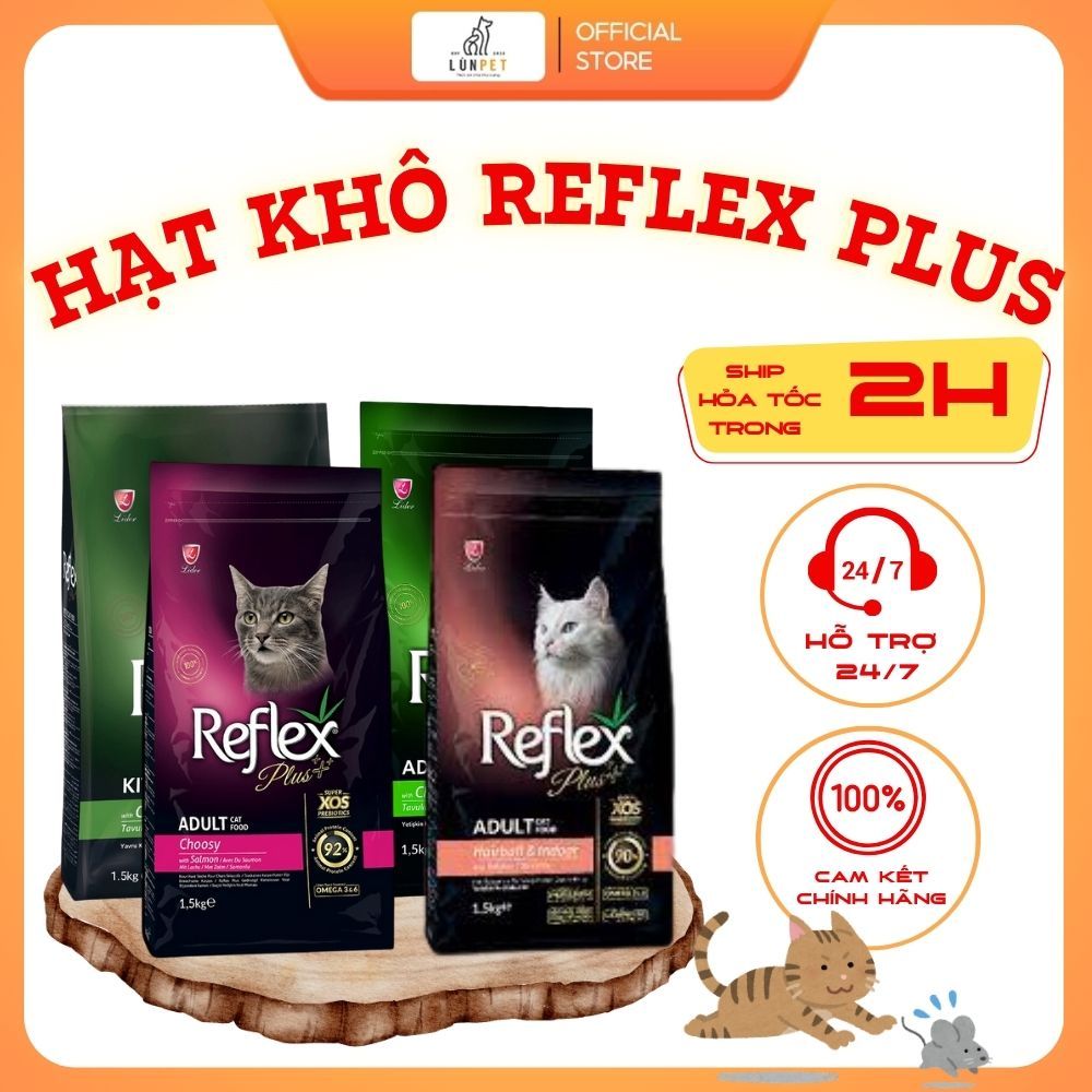 [1.5kg] Thức Ăn Hạt Khô Cho Mèo Reflex Plus, Hạt Reflex Cho Mèo Các ...