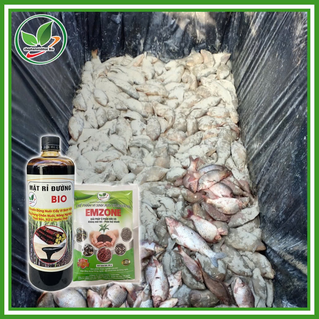 Combo chế phẩm sinh học Emzone( 2 gói) + Mật rỉ đường 1 lít mật nặng ( Mật Loại 1 ) 1.4kg