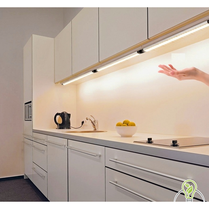 COMBO Đèn Led tủ bếp kèm cảm biến vẫy tay gắn thanh nhôm V, bộ đèn led đầy đủ phụ kiện kẹp nối đầy đủ | BigBuy360 - bigbuy360.vn