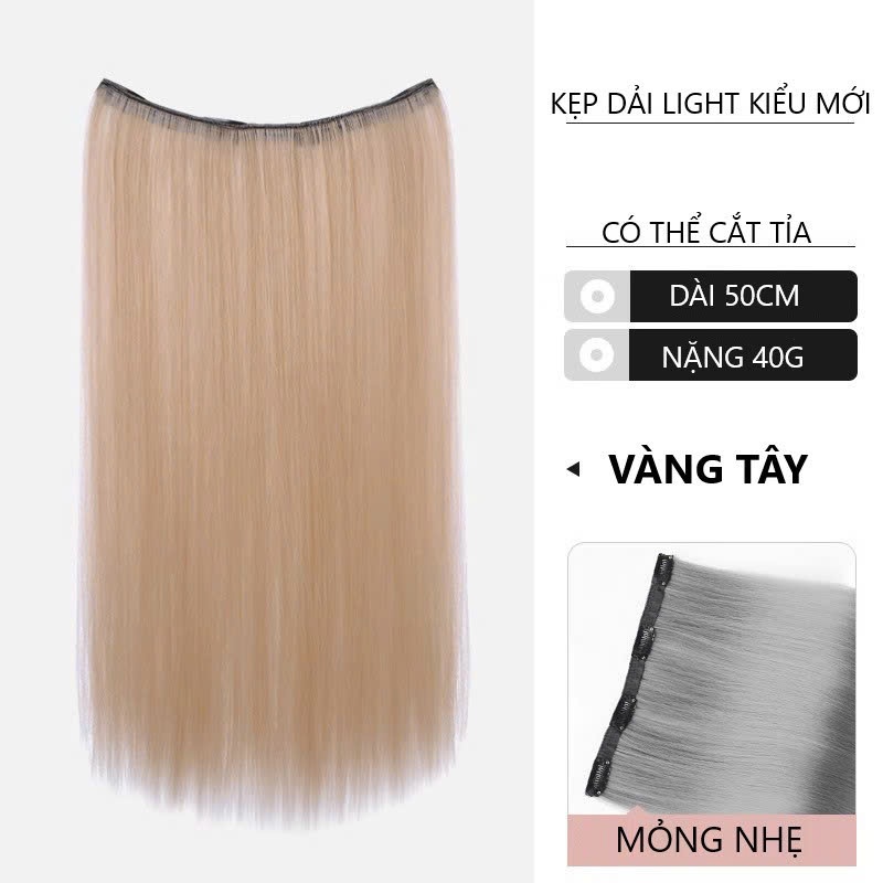 Tóc giả iAn, Tóc Giả Kẹp Mảnh Light Mỏng Cao Cấp,Phong Cách, Phá Cách, Bảnh Lĩnh