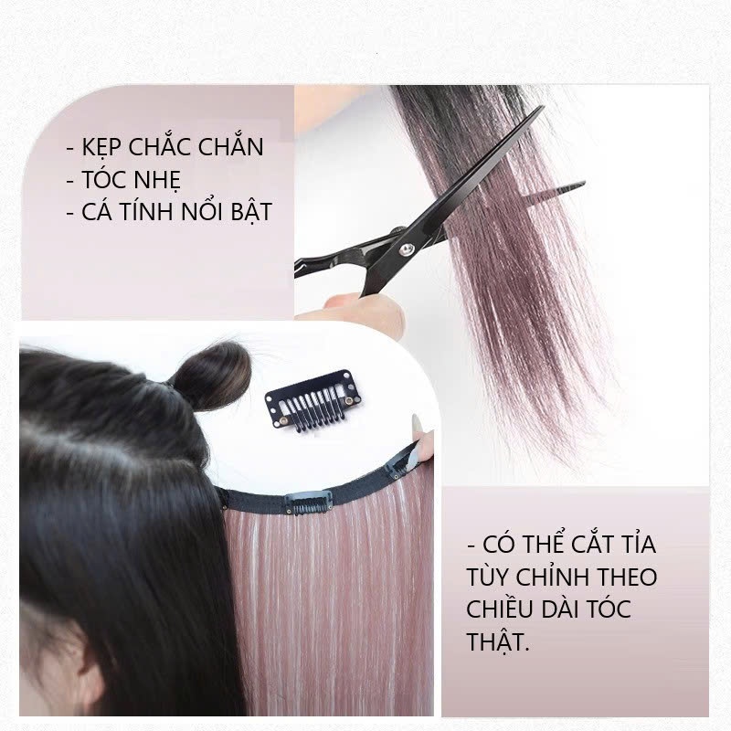 Tóc giả iAn, Tóc Giả Kẹp Mảnh Light Mỏng Cao Cấp,Phong Cách, Phá Cách, Bảnh Lĩnh