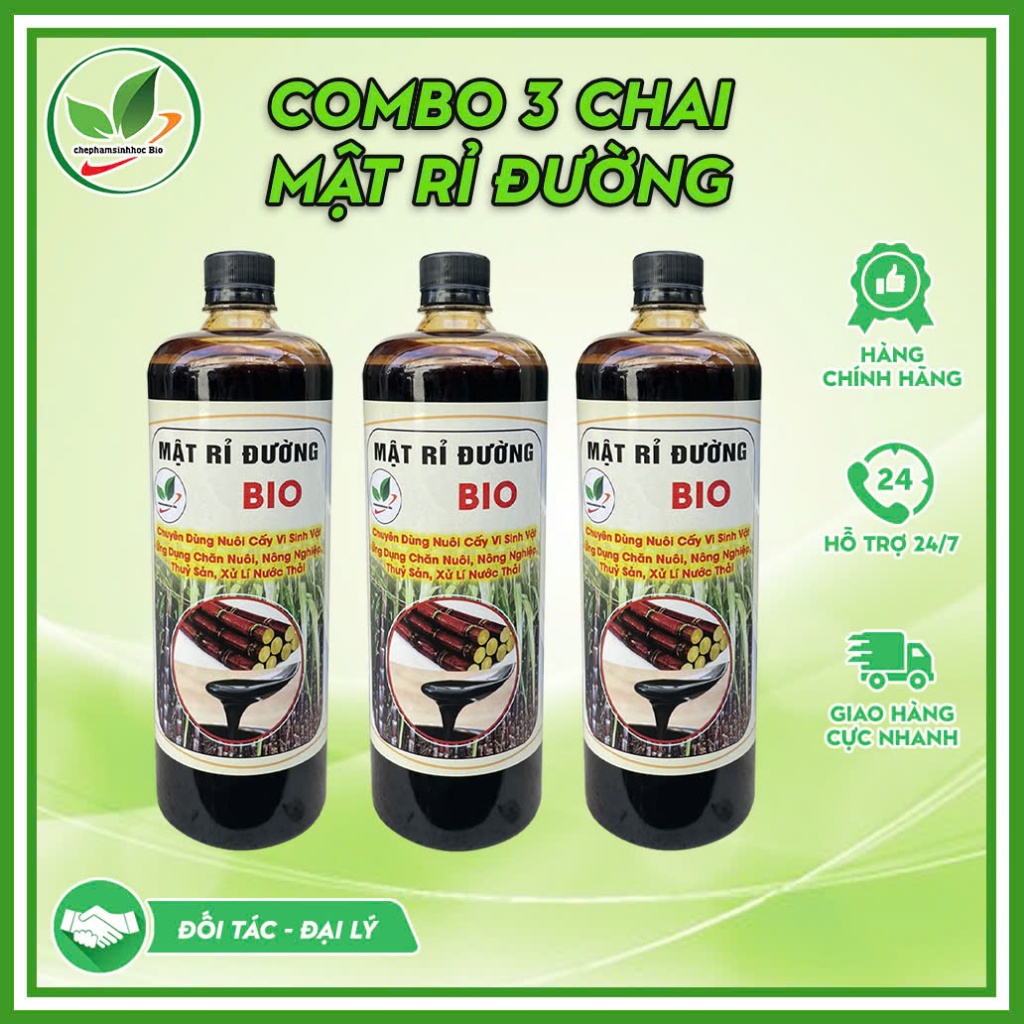 COMBO 3 CHAI MẬT RỈ ĐƯỜNG LOẠI 1. Đậm đặc có mùi thơm nhẹ, mật có màu nâu cánh gián. Chai 1L