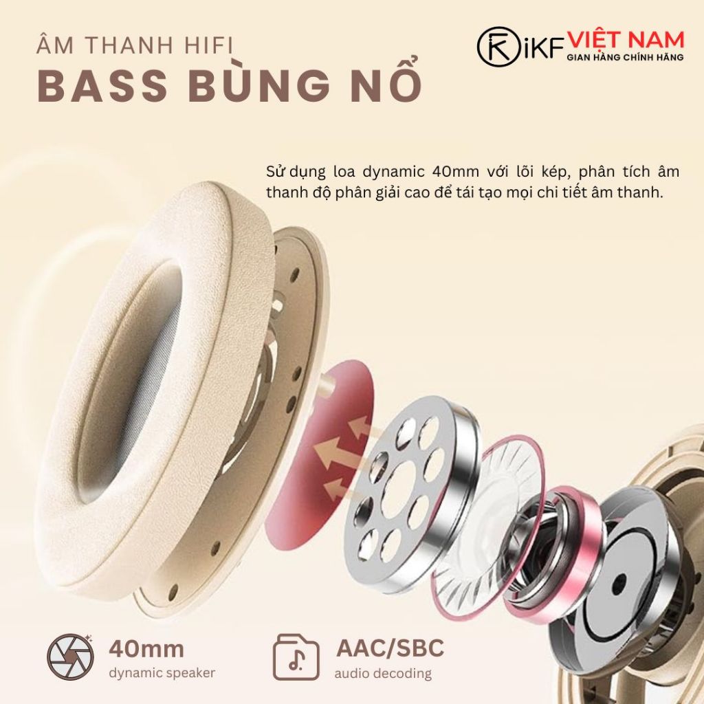 Tai nghe iKF T1, Âm bass mạnh mẽ, pin trâu 50H, kết nối 2 thiết bị - Bảo hành 12 tháng | BigBuy360 - bigbuy360.vn