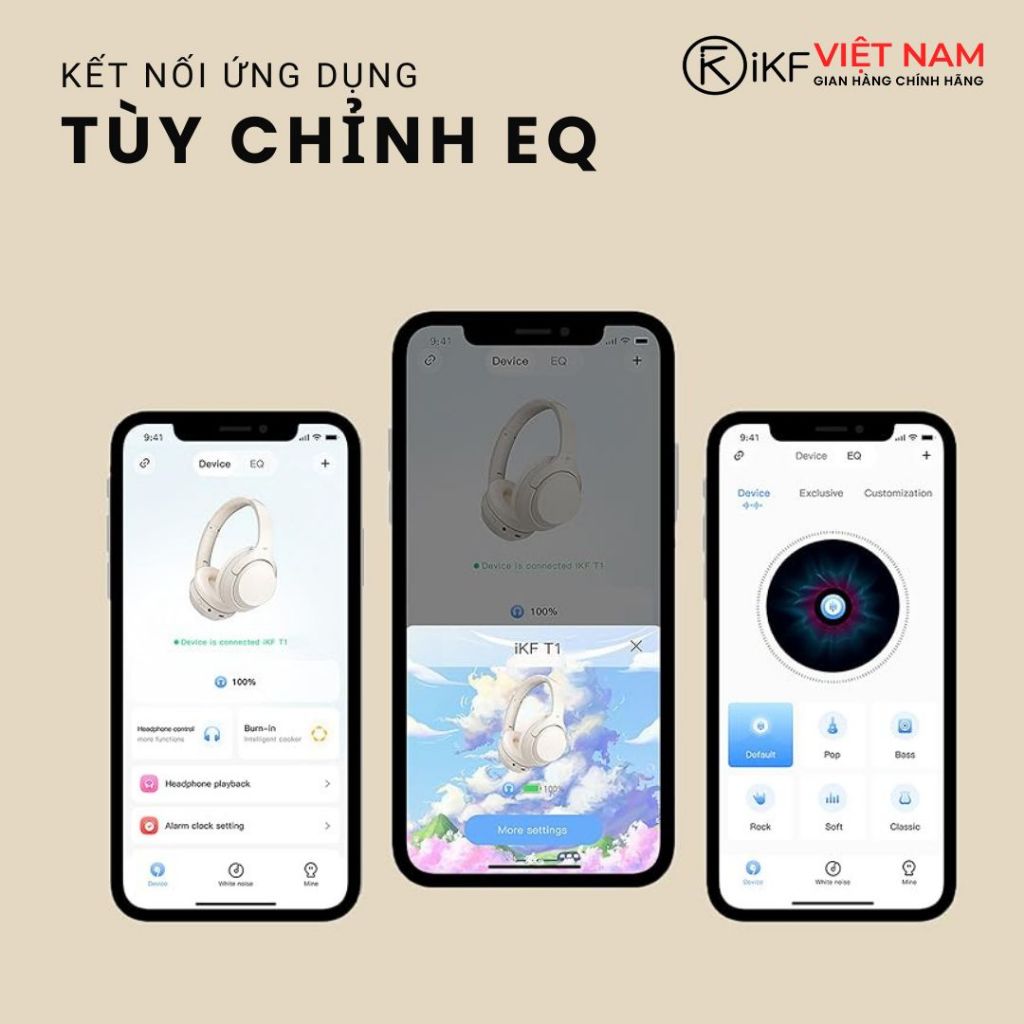 Tai nghe iKF T1, Âm bass mạnh mẽ, pin trâu 50H, kết nối 2 thiết bị - Bảo hành 12 tháng | BigBuy360 - bigbuy360.vn