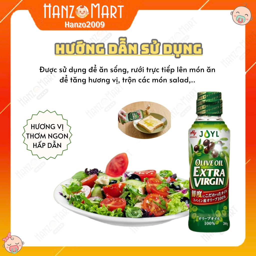 Dầu oliu cho bé ăn dặm nguyên chất Ajinomoto Nhật Bản - hanzomart