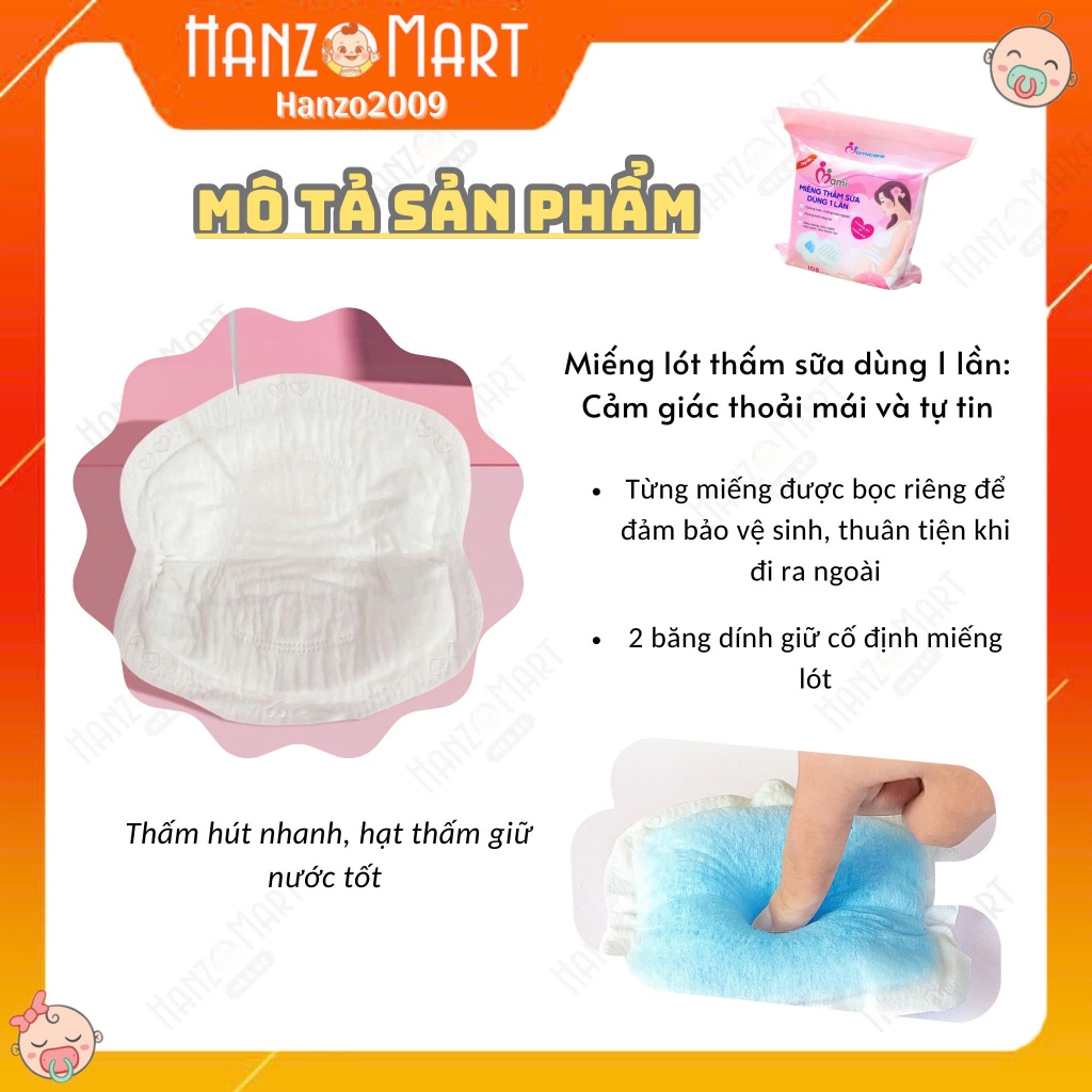 Miếng Lót Thấm Sữa Mamicare ,Tấm Lót Hút Thấm Sữa Chống Tràn Tiện Ích [30 MIẾNG & 108 MIẾNG] - hanzomart