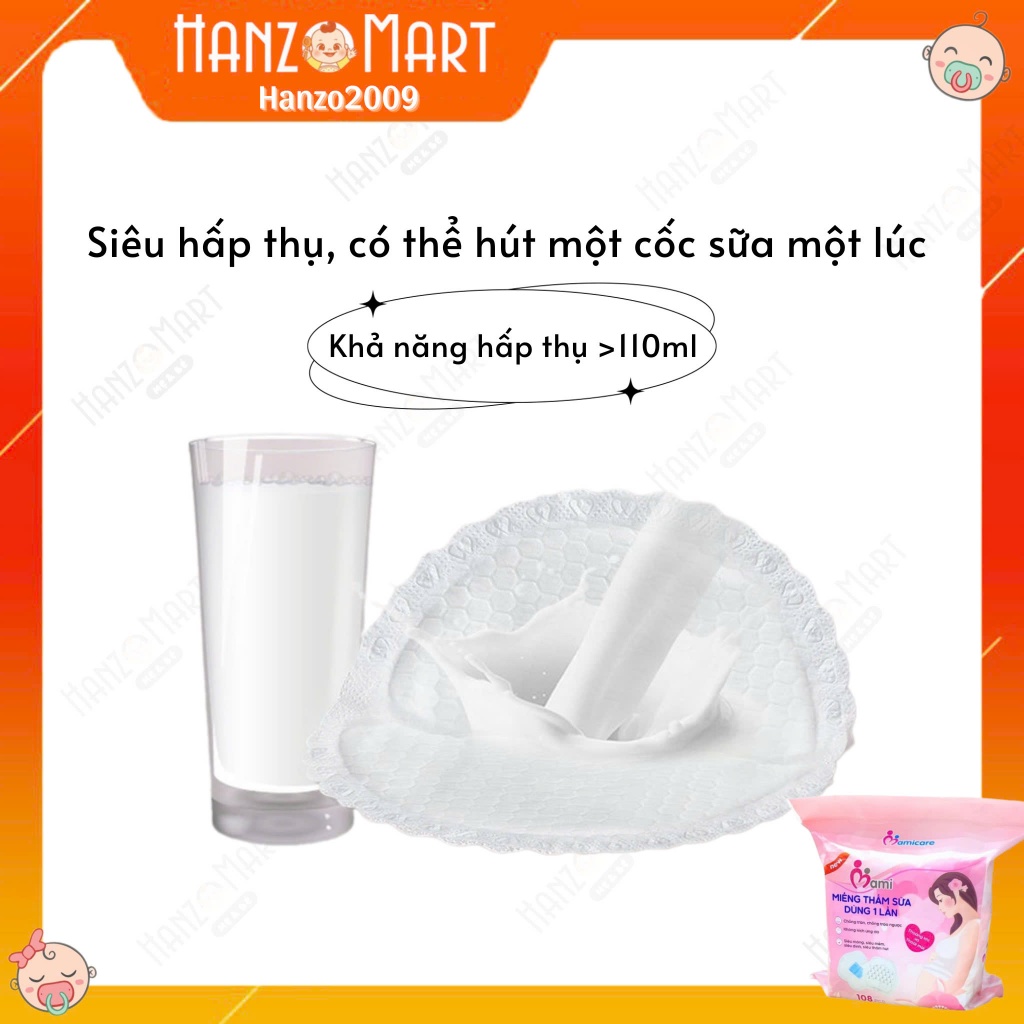 Miếng Lót Thấm Sữa Mamicare ,Tấm Lót Hút Thấm Sữa Chống Tràn Tiện Ích [30 MIẾNG & 108 MIẾNG] - hanzomart