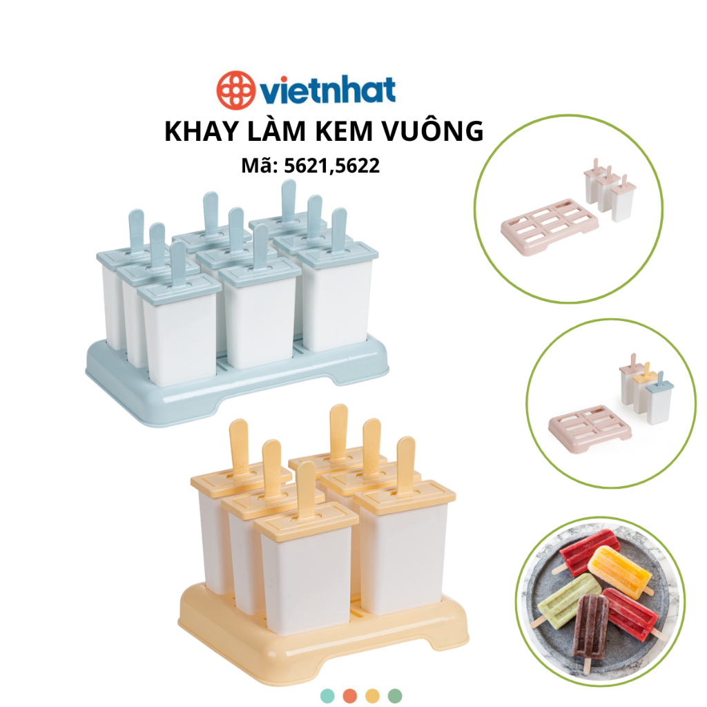 Khuôn làm kem tại nhà - Khay làm kem que tại nhà 6 chiếc 9 chiếc Chính Hãng VIỆT NHẬT