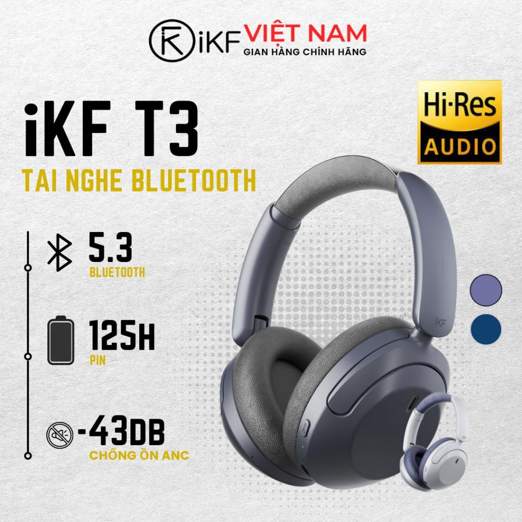 Tai nghe Bluetooth iKF T3, Chống ồn chủ động đỉnh cao, Bass mạnh, Đeo cực êm ái - Bảo hành 12 tháng | BigBuy360 - bigbuy360.vn