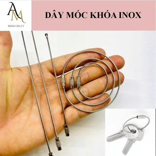 (10 Cái) Dây Móc Khóa Inox Gắn Tag, Dây Móc khóa EDC SOLANO Móc Chìa Khóa Xe, Móc Balo