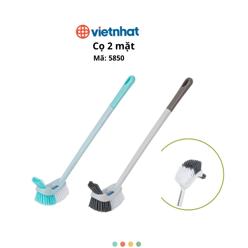 Bàn chải vệ sinh bồn cầu, Cây cọ toilet 2 đầu Chính Hãng Việt Nhật (Mã 5850)