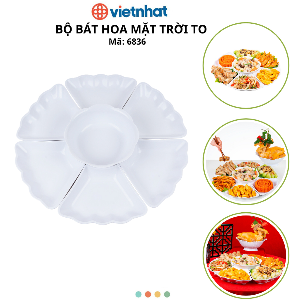 Bộ Bát Hoa Mặt Trời Chuyên Dùng Cúng Gia Tiên, Bộ Bát Đựng Thực Phẩm Đa Năng Chính Hãng Việt Nhật